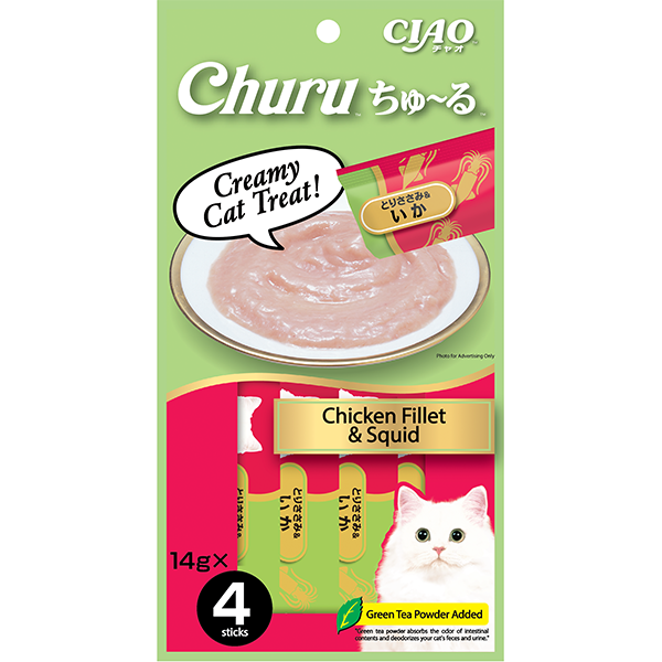 CIAO Churu Chicken Fillet & Squid 14g x 4 sticks