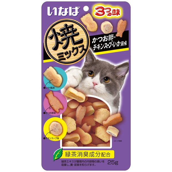 CIAO Soft Bits Treats Tuna Chicken Soup & Squid 25g