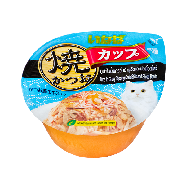 INABA Gravy Tuna Cup Tuna Crab Stick & Bonito 70g
