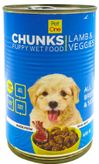Pet One PUPPY WET Food CHUNK LAMB & VEGGIES (405g)