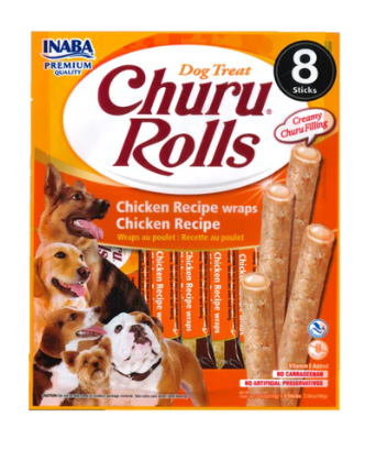 INABA Churu Rolls Dog Chicken Recipe Wraps Chicken Recipe 12g x 8 sticks