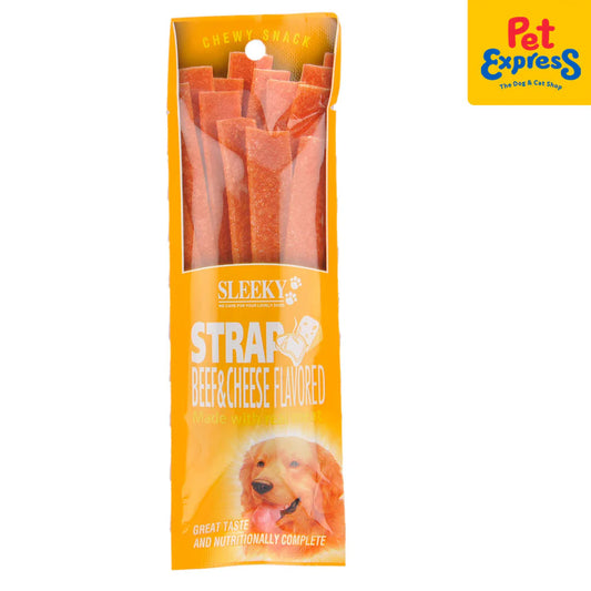[Dog Treats] - Sleeky Chewy Treats Strap Beef and Cheese (50g)