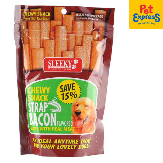 [Dog Treats] - Sleeky Chewy Treats Strap Bacon (175g)