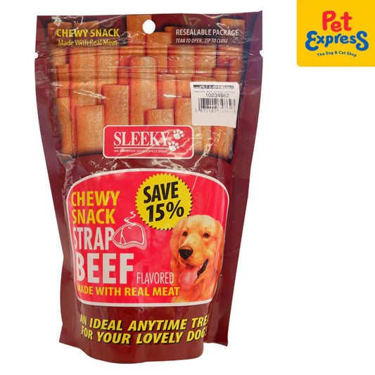[Dog Treats] - Sleeky Chewy Treats Strap Beef (175g)