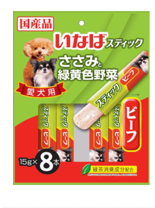 INABA Churu Stick Dog Chicken Fillet with Vegetables 15g x 8 sticks