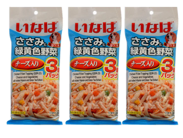 INABA Triple Pouch Dog Chicken, Cheese, & Vegetables 60g x 3 packs