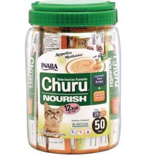 INABA Churu Vet Nourish [Stimulates Appetite] Tuna Recipe + Chicken Recipe 14g x 50 sticks
