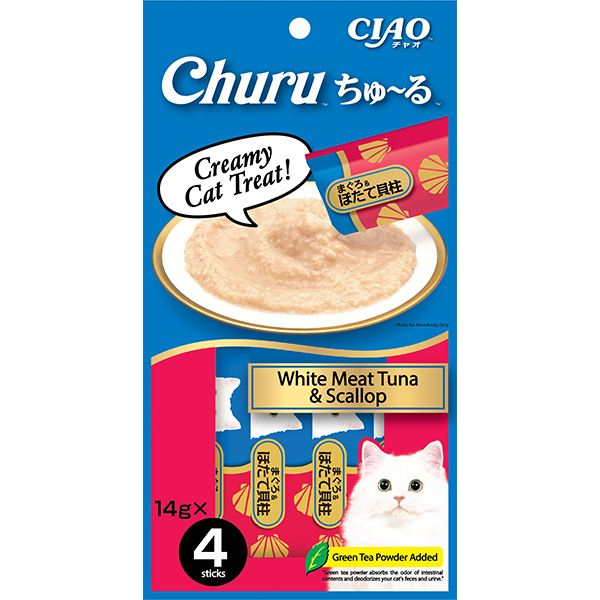 CIAO Churu White Meat Tuna & Scallop 14g x 4 sticks