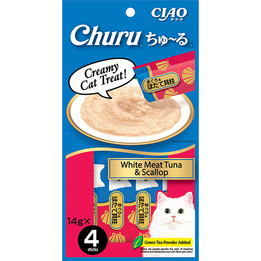 CIAO Churu White Meat Tuna & Scallop 14g x 4 sticks