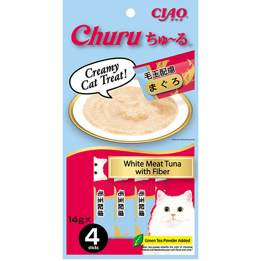 CIAO Churu White Meat Tuna with Fiber 14g x 4 sticks