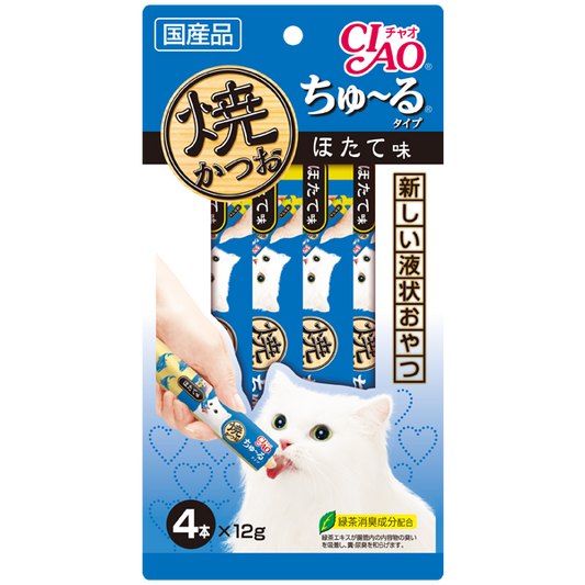 CIAO Churu Grilled Tuna Churu Scallop 12g x 4 sticks