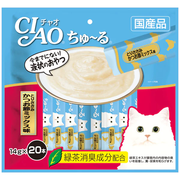 CIAO Churu Chicken Fillet & Sliced Bonito 14g x 20 sticks