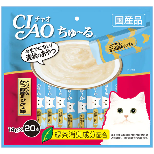 CIAO Churu Chicken Fillet & Sliced Bonito 14g x 20 sticks