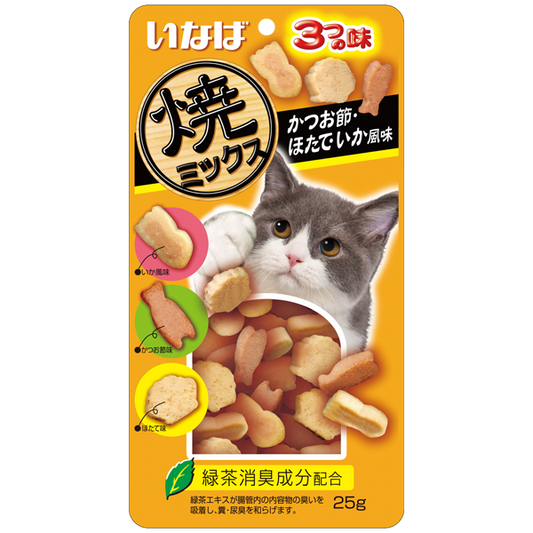 CIAO Soft Bits Treats Tuna Scallop & Squid 25g