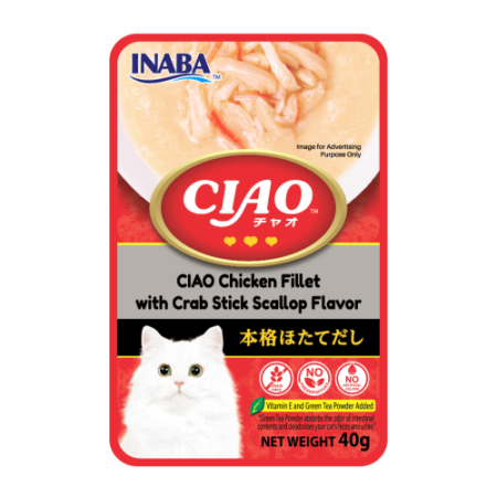 CIAO Pouch Creamy Fillet Chicken Fillet with Crab Stick Scallop 40g