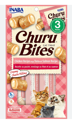 INABA Churu Bites Chicken Recipe Wraps Tuna with Salmon Recipe 10g x 3 sticks