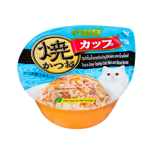 INABA Gravy Tuna Cup Tuna Crab Stick & Bonito 70g