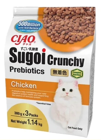 CIAO SUGOI CRUNCHY Chicken Flavor Plus Prebiotics 380g x 3 packs