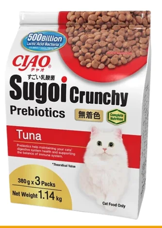 CIAO SUGOI CRUNCHY Tuna Flavor Plus Prebiotics 380g x 3 packs