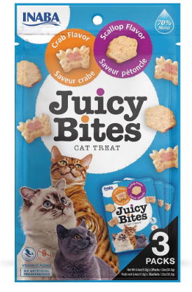 INABA Juicy Bites Scallop & Crab 11.3g x 3 packs