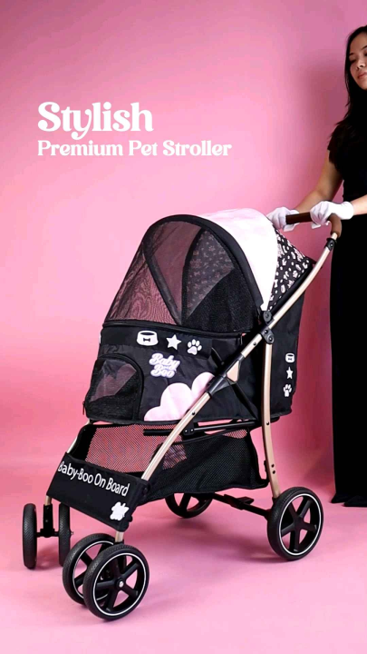 [Pet Stroller] - Baby Boo XL Fashion Stroller (Pink)