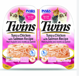 INABA Twin Cups Tuna & Chicken with Salmon Recipe 35g x 2 cups