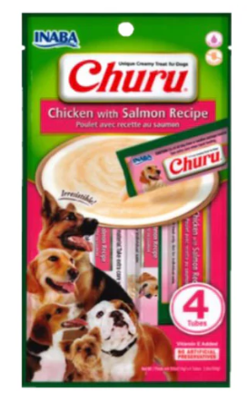INABA Churu Dog Chicken with Salmon Recipe 14g x 4 sticks