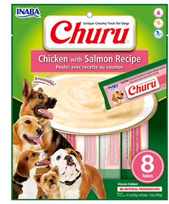 INABA Churu Dog Chicken with Salmon Recipe 20g x 8 sticks