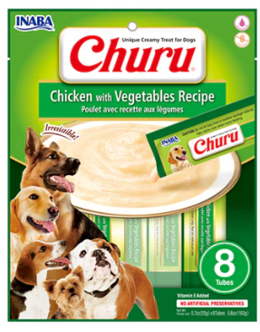 INABA Churu Dog Chicken with Vegetables Recipe 20g x 8 sticks