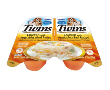 INABA Twin Cups Dog Chicken with Vegetables & Beef Recipe 35g x 2 cups