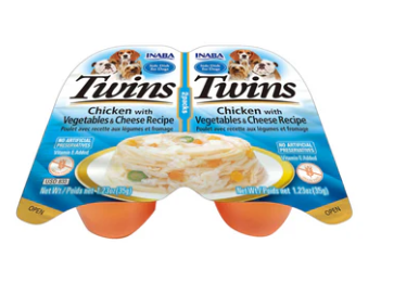 INABA Twin Cups Dog Chicken with Vegetables & Cheese Recipe 35g x 2 cups
