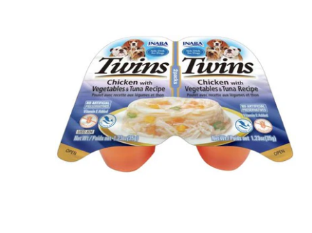 INABA Twin Cups Dog Chicken with Vegetables & Tuna Recipe 35g x 2 cups