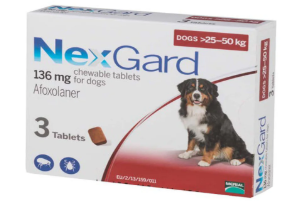 NEXGARD PLAIN FOR DOG RED 25-50Kg. (3 chew/box)