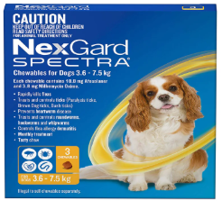 NEXGARD SPECTRA FOR DOG YELLOW 3.5-7.5Kg. (3 chew/box)