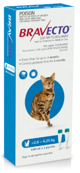 BRAVECTO SPOT-ON CAT 2.8-6.25 kg. (3 pipettes/box)