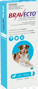 BRAVECTO SPOT-ON DOG 20-40 kg. (3 pipettes/box)