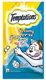 TEMPTATIONS Creamy Puree Chicken & Tuna 4Ps (48g)