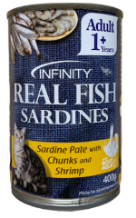 INFINITY CAT Wet food Sardine Pate with CHUNKS AND SHRIMP (400g)