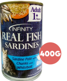 INFINITY CAT Wet food Sardine Pate with CHUNKS AND WHITEBAIT (400g)
