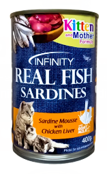INFINITY CAT Wet food Sardine Mousse with CHICKEN LIVER (Kitten&Mother) (400g)