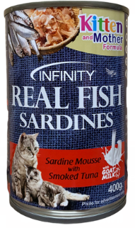 INFINITY CAT Wet food Sardine Mousse with Smoked Tuna (Kitten&Mother) (400g)