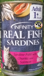 INFINITY CAT Wet food Sardine Pate with CHUNKS AND Salmon (400g)