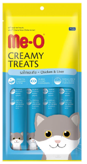 Me-O Creamy treats Cat Food - CHICKEN & LIVER (1x 2x12's) (60g/ pack)