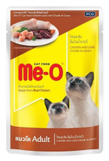 Me-O Pouch Cat Food CHICKEN & LIVER IN GRAVY (1x 4x12's) (80g/pouch)