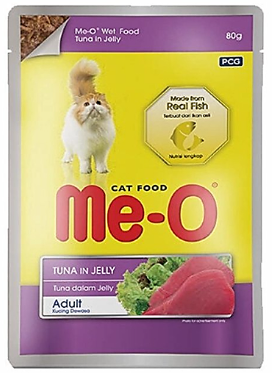 Me-O Pouch Cat Food TUNA in Jelly (1x 4x12's) (80g/pouch)