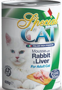 Special Cat in can - Mousse with Rabbit & Liver (24 can/case) (400g/can)