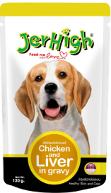 JERHIGH POUCH CHICKEN AND LIVER IN GRAVY (12pks/box) (120g)