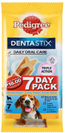 Pedigree Dentastix MEDIUM 7 stix (1 x 10's) (180g)