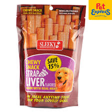 [Dog Treats] - Sleeky Chewy Treats Strap Liver (175g)