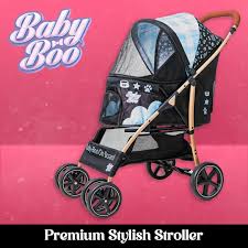 [Pet Stroller] - Baby Boo XL Fashion Stroller (Blue)